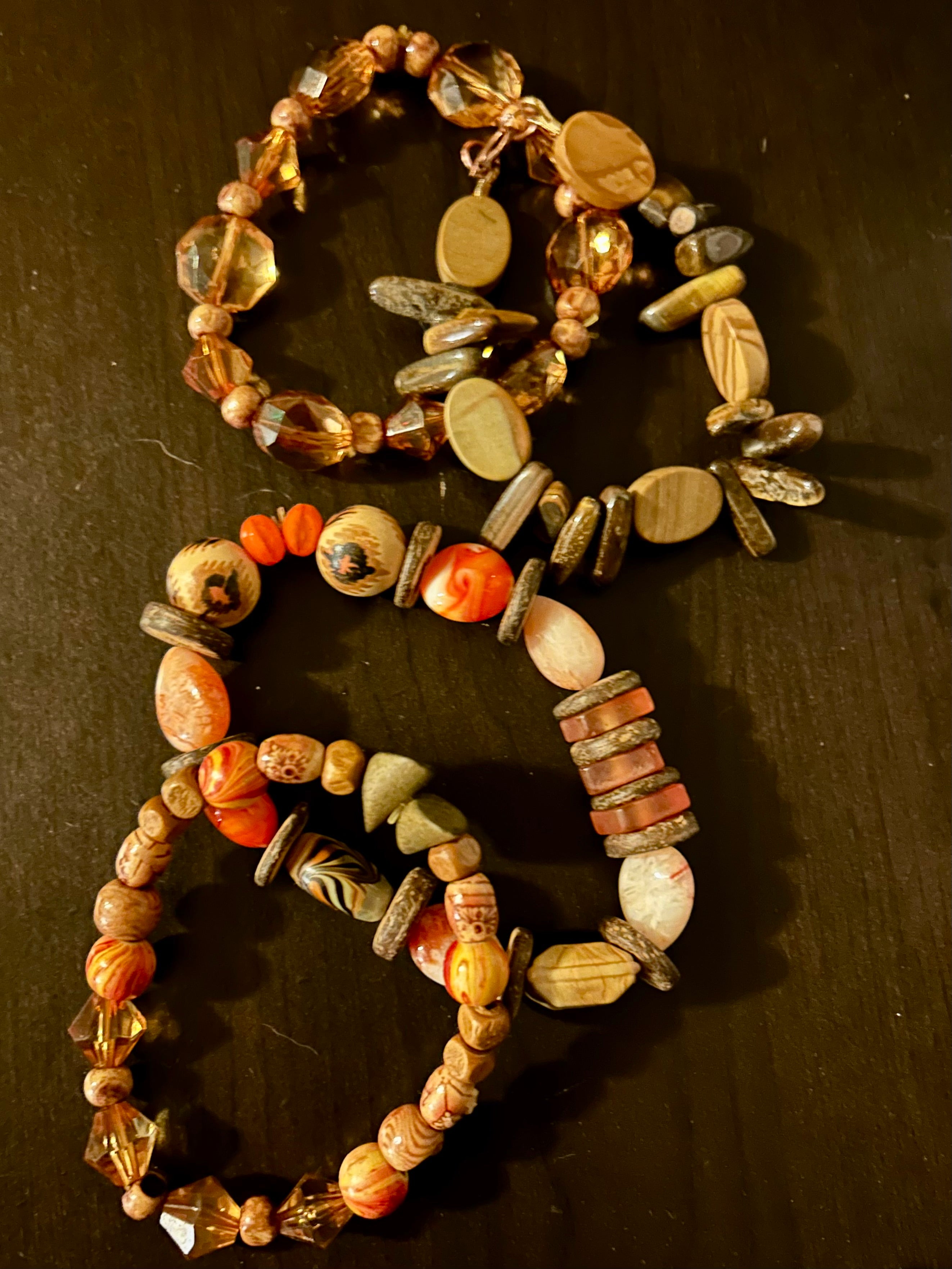 Earth‑Tone Harmony Beaded Bracelet Duo