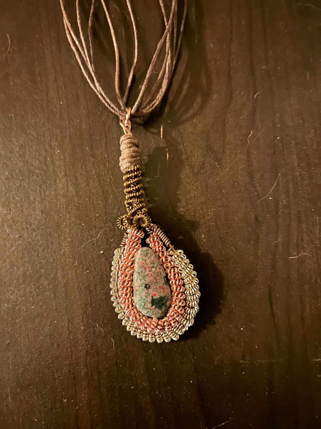 Earthbound Macrame Teardrop Pendant
