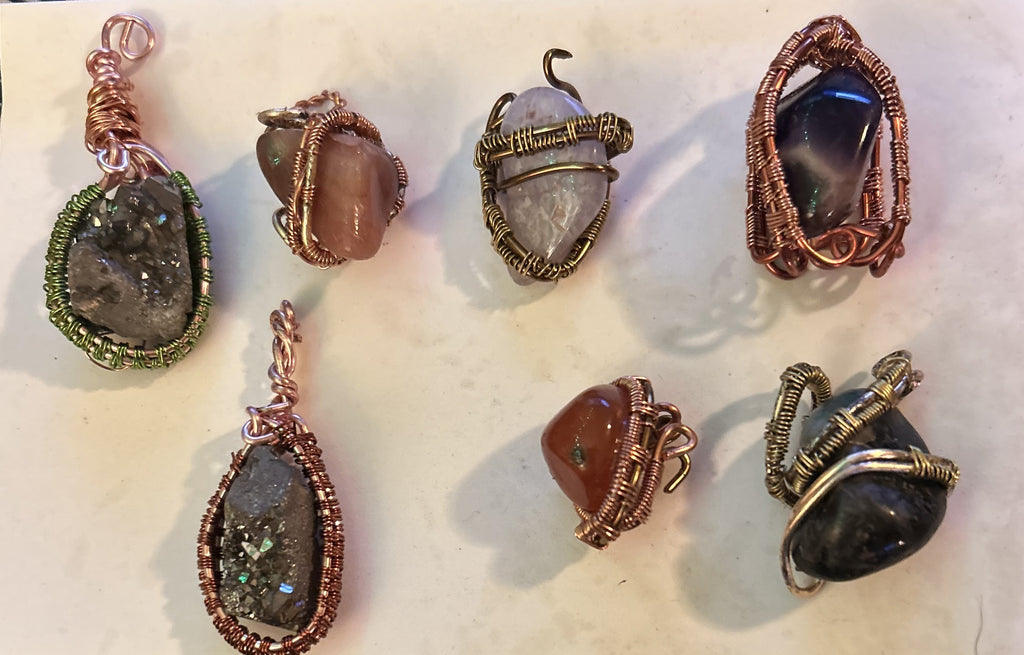 Radiant Wire‑Wrapped Gemstone Pendant Collection