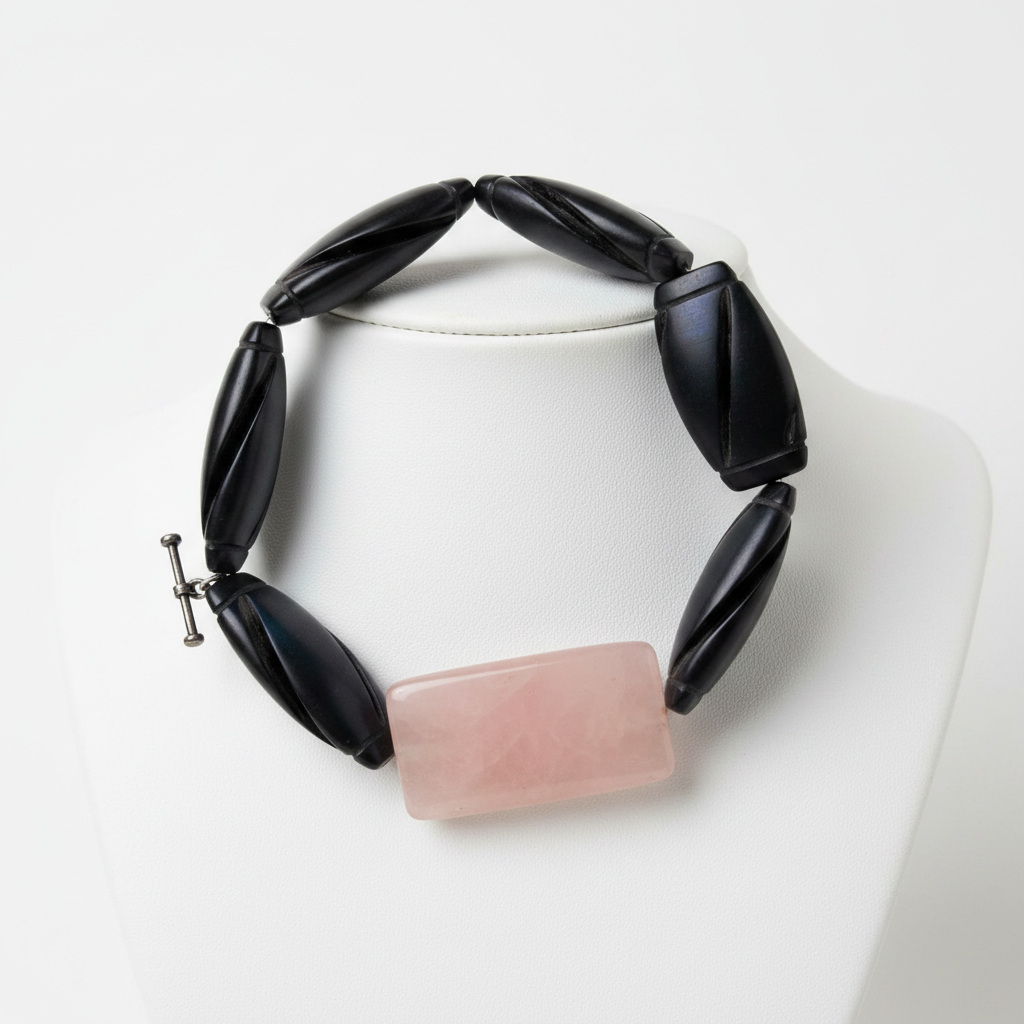 Black bead white studio