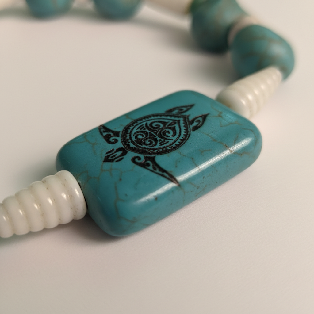 Close-up sea turtle bead