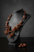 Copper Wire Statement Necklace - Marble Bust