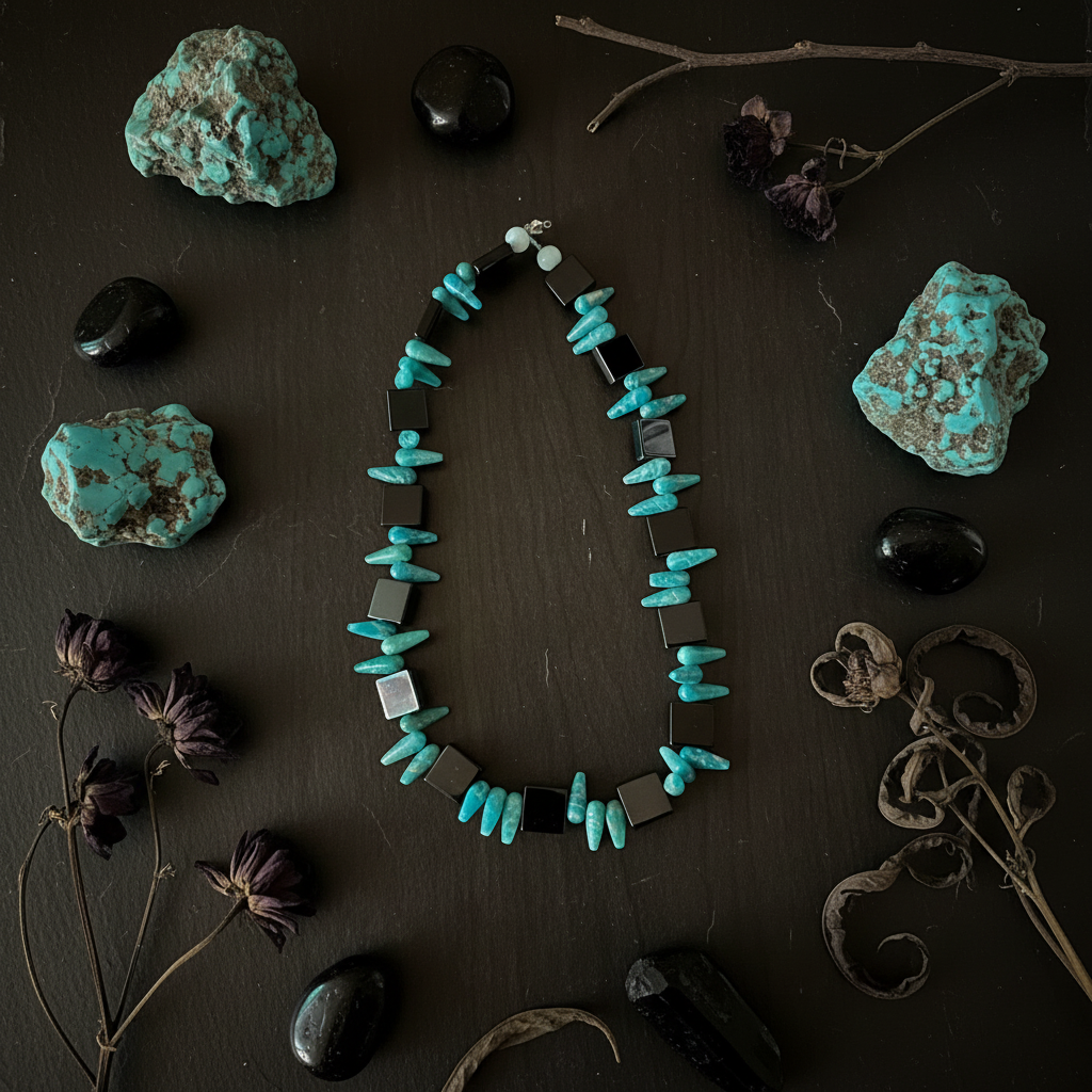Dark slate flat lay