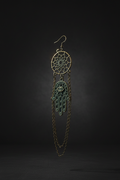 Dreamcatcher Hamsa Hand Drop Earring - Dark