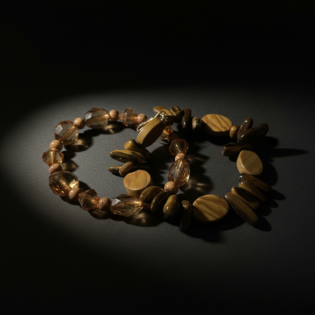 Golden Hour Bracelet Set moody dark editorial photography