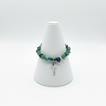 Green teal chip stone bracelet white studio shot