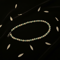 Mint Pearl Necklace Dark Moody Flat Lay