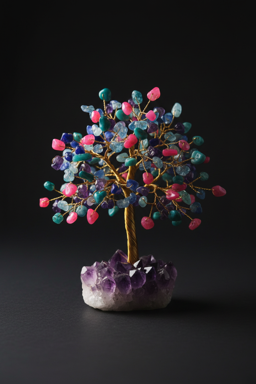 Mixed Crystal Wire Tree — Dark Studio