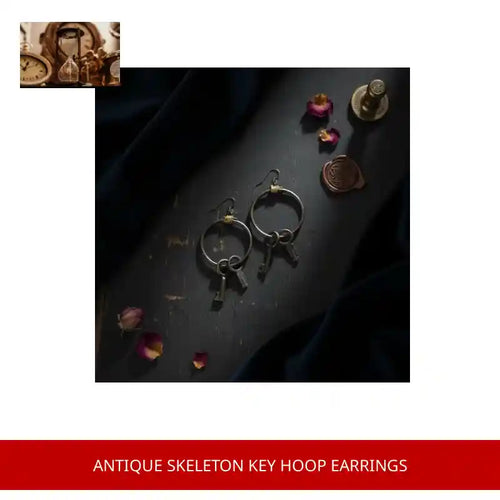 Antique Skeleton Key Hoop Earrings by@Outfy