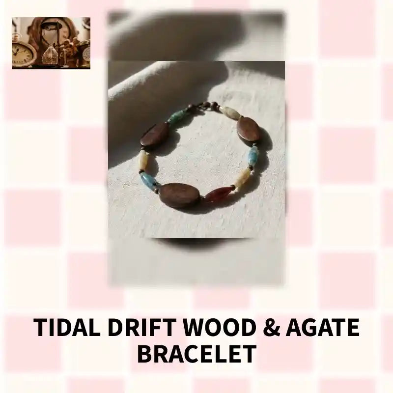 Tidal Drift Wood &amp; Agate Bracelet by@Outfy