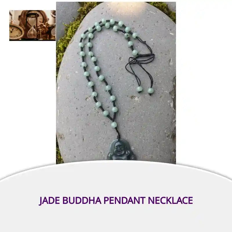 Jade Buddha Pendant Necklace by@Outfy