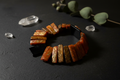 Rectangular Marbled Stone Bead Bracelet
