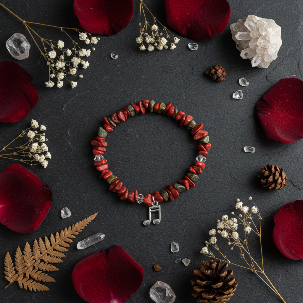 Red coral flat lay