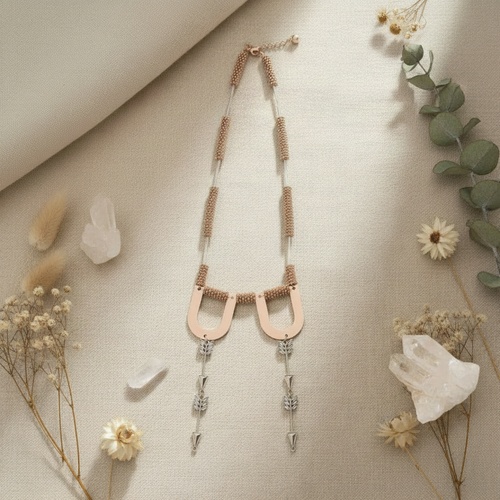 Rose Gold Arrow Necklace - Crystals & Botanicals