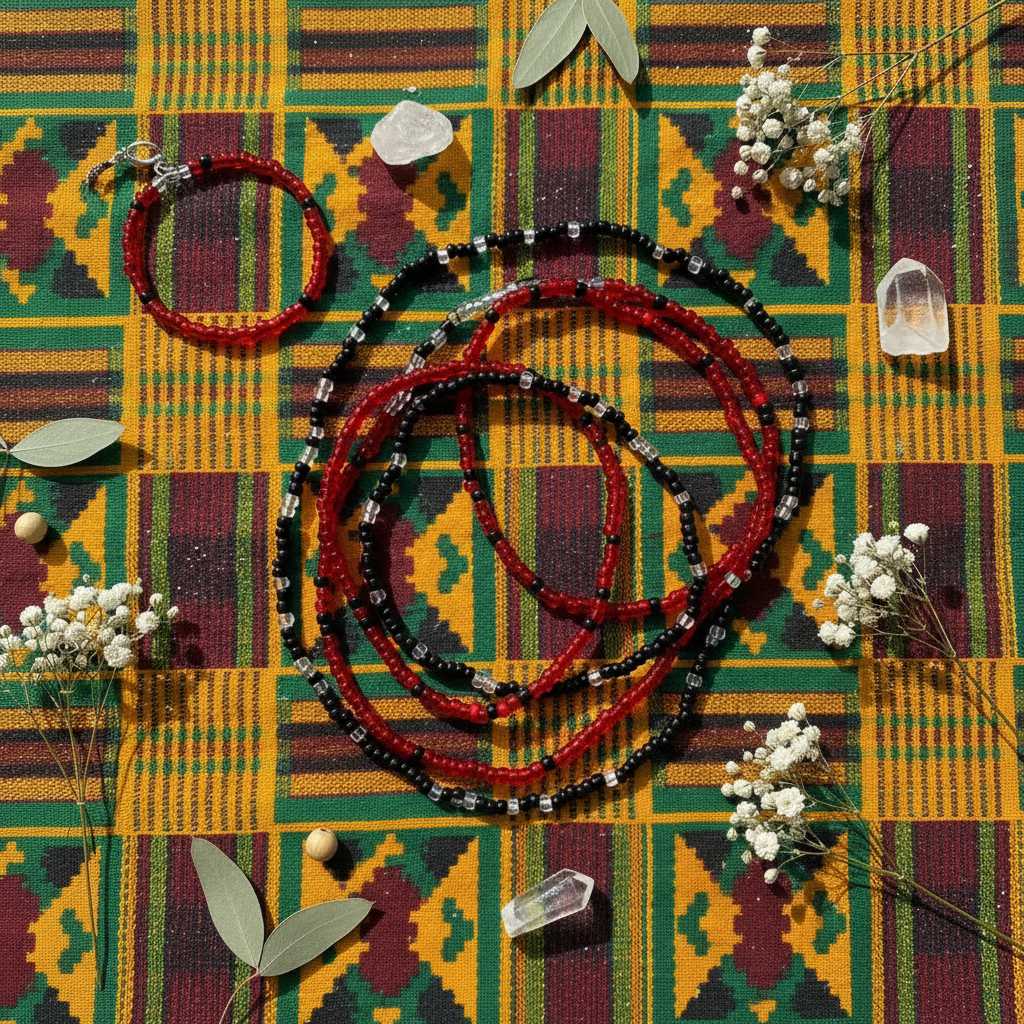 Waist Beads - Kente Flat Lay