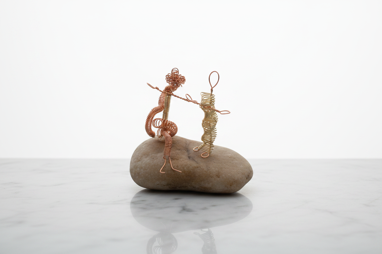 Wire Figure Sculpture - Clean White Studio